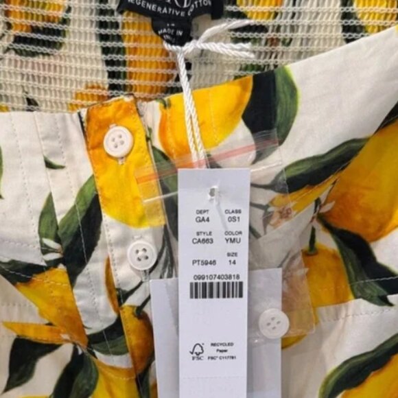 🍋 J.Crew a line midi Lemon limoncello Print Sleeveless Dress 14 - Picture 5 of 13